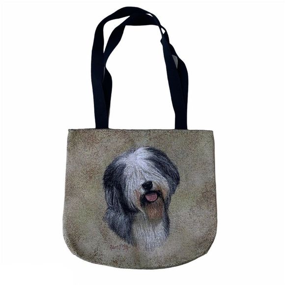 Vintage Handbags - Vintage 90s Robert J. May Dog Tote Bag Tan Retro Artist Animals